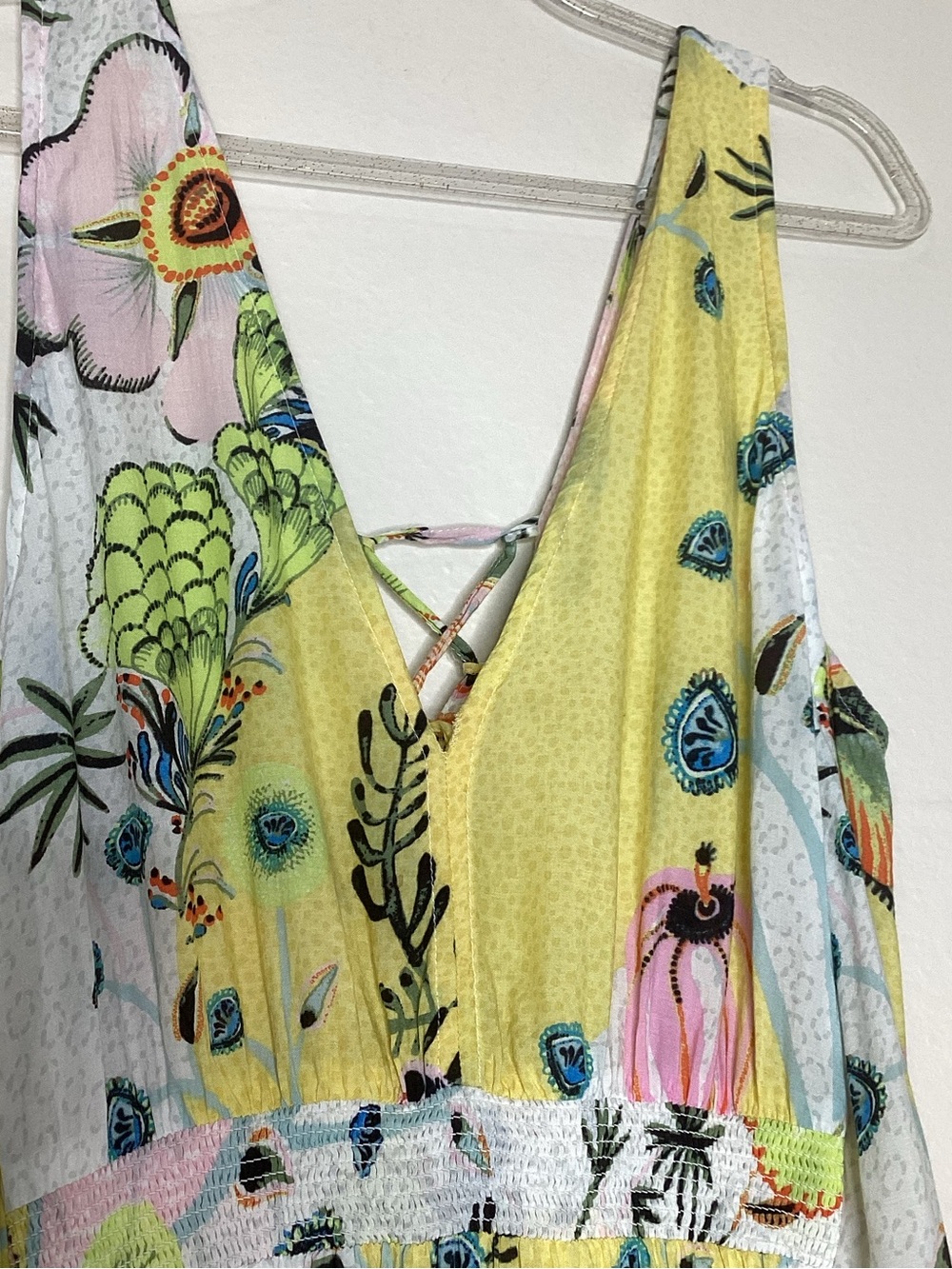 Anthropologie Multi-Color Floral Ruffle Hem Slip Dress - Picture 5 of 11